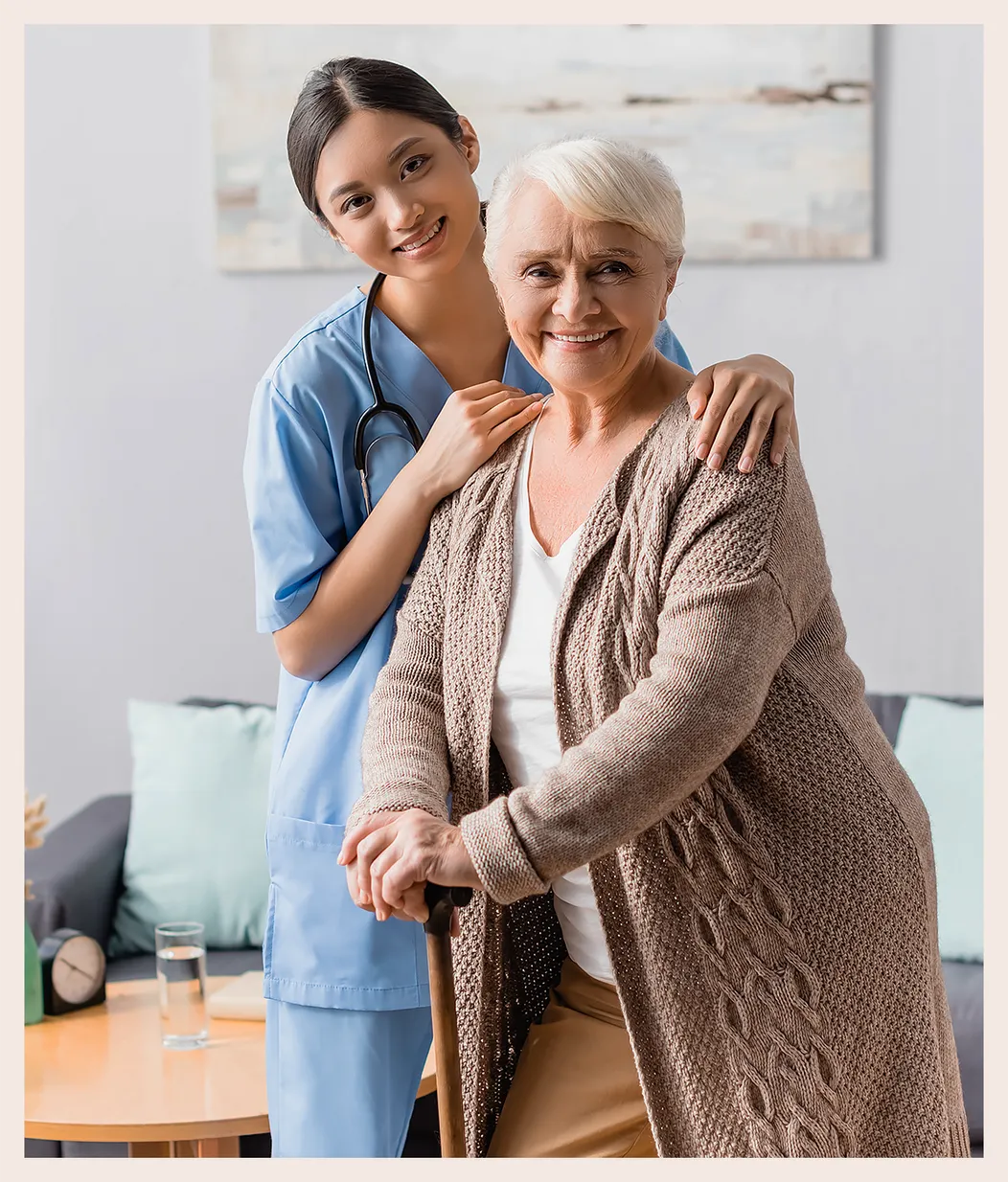 Elderly Woman with Nurse